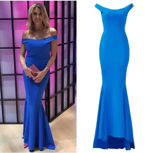 La Petite Robe di Chiara Boni Cobalt Maeli Gown Maxi Dress in Size Medium - Picture 1 of 13